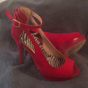 👠 women’s red peep toe platform heels